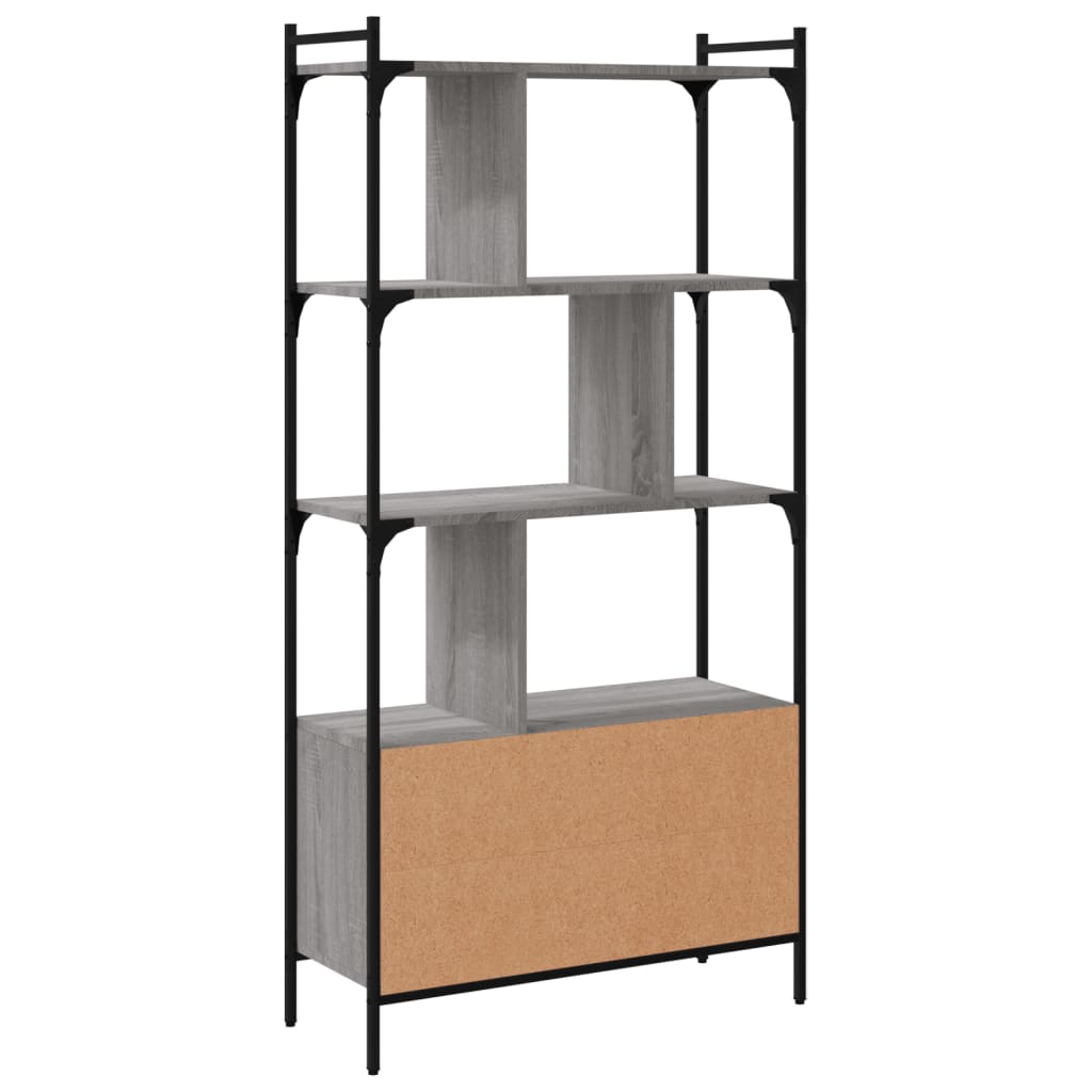 Libreria Ante Grigio Sonoma 76,5x30x154,5 cm Legno Multistrato
